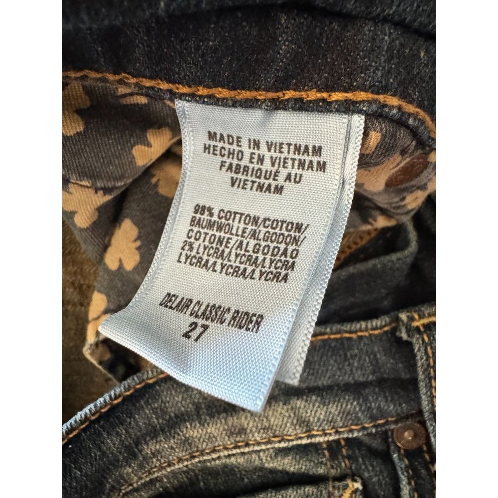 Lucky Brand Jeans Dark Wash Flaired Hem Women Size 4 - Picture 4 of 9